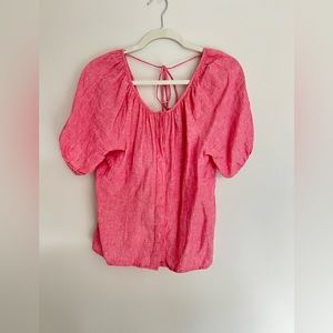 J. Crew Bright Pink Linen Shirt